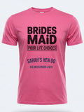Personalised Weekender Unisex Tee — pink tee, front view