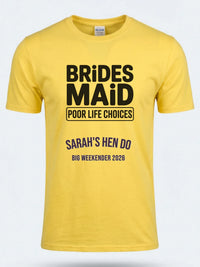 Personalised Weekender Unisex Tee — daisy yellow tee, front view