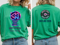 Personalised Ultimate '80s Big Weekender Tee — irish green tee, front and back view