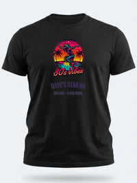 Personalised Ultimate '80s Big Weekender Tee — black tee, front view