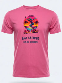 Personalised Ultimate '80s Big Weekender Tee — pink tee, front view