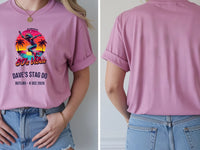 Personalised Ultimate '80s Big Weekender Tee — azalea tee, front and back view