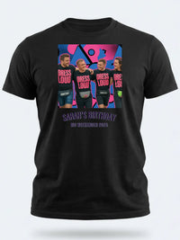 Loud Portrait Tee — Custom Pop Art T-Shirt From Your Photo — black tee, front view