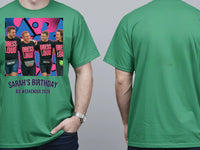 Loud Portrait Tee — Custom Pop Art T-Shirt From Your Photo — irish green tee, front and back view
