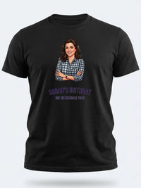 Cartoon Me Tee — Turn Your Photo Into a Custom Cartoon T-Shirt — black tee, front view