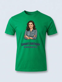 Cartoon Me Tee — Turn Your Photo Into a Custom Cartoon T-Shirt — irish green tee, front view