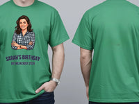 Cartoon Me Tee — Turn Your Photo Into a Custom Cartoon T-Shirt — irish green tee, front and back view