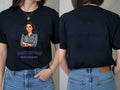 Cartoon Me Tee — Turn Your Photo Into a Custom Cartoon T-Shirt — black tee, front and back view