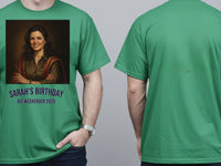 Absolute Legend Tee — Custom Oil Painting Portrait T-Shirt — irish green tee, front and back view