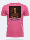 Absolute Legend Tee — Custom Oil Painting Portrait T-Shirt — pink tee, front view