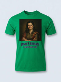 Absolute Legend Tee — Custom Oil Painting Portrait T-Shirt — irish green tee, front view