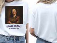 Absolute Legend Tee — Custom Oil Painting Portrait T-Shirt — white tee, front and back view