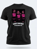 Neon Sketch Tee — Custom Neon Line Art Portrait on Black T-Shirt — black tee, front view