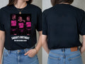 Neon Sketch Tee — Custom Neon Line Art Portrait on Black T-Shirt — black tee, front and back view