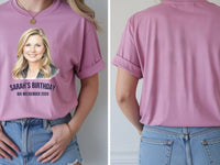 Watercolour Portrait Tee — Custom Painted Photo T-Shirt — azalea tee, front and back view