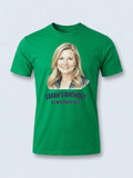 Watercolour Portrait Tee — Custom Painted Photo T-Shirt — irish green tee, front view