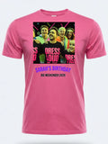 Rave Flyer Tee — 90s Reloaded Weekender Custom Photo T-Shirt — pink tee, front view