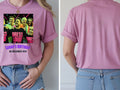 Rave Flyer Tee — 90s Reloaded Weekender Custom Photo T-Shirt — azalea tee, front and back view
