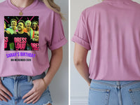 Rave Flyer Tee — 90s Reloaded Weekender Custom Photo T-Shirt — azalea tee, front and back view