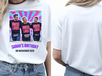 MySpace Icon Tee — Back to 2000s Weekender Custom Photo T-Shirt — white tee, front and back view