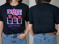 MySpace Icon Tee — Back to 2000s Weekender Custom Photo T-Shirt — black tee, front and back view