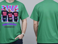 MySpace Icon Tee — Back to 2000s Weekender Custom Photo T-Shirt — irish green tee, front and back view