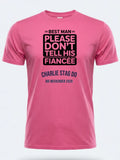 Personalised Weekender Unisex Tee — pink tee, front view