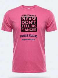 Personalised Weekender Unisex Tee — pink tee, front view