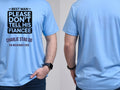Personalised Weekender Unisex Tee — carolina blue tee, front and back view