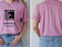 Personalised Weekender Unisex Tee — azalea tee, front and back view