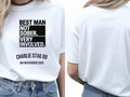 Personalised Weekender Unisex Tee — white tee, front and back view
