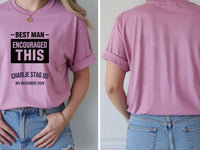 Personalised Weekender Unisex Tee — azalea tee, front and back view