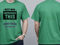 Personalised Weekender Unisex Tee — irish green tee, front and back view