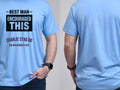 Personalised Weekender Unisex Tee — carolina blue tee, front and back view