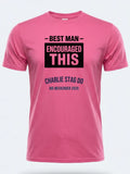 Personalised Weekender Unisex Tee — pink tee, front view