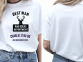 Personalised Weekender Unisex Tee — white tee, front and back view