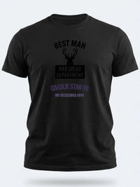 Personalised Weekender Unisex Tee — black tee, front view
