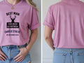 Personalised Weekender Unisex Tee — azalea tee, front and back view