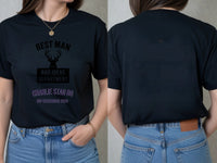 Personalised Weekender Unisex Tee — black tee, front and back view
