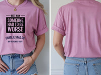 Personalised Weekender Unisex Tee — azalea tee, front and back view