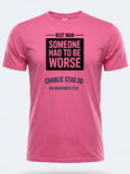 Personalised Weekender Unisex Tee — pink tee, front view