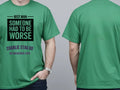 Personalised Weekender Unisex Tee — irish green tee, front and back view
