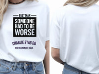 Personalised Weekender Unisex Tee — white tee, front and back view