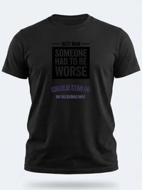 Personalised Weekender Unisex Tee — black tee, front view