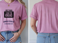 Personalised Weekender Unisex Tee — azalea tee, front and back view