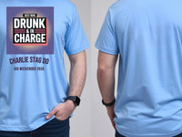 Personalised Weekender Unisex Tee — carolina blue tee, front and back view