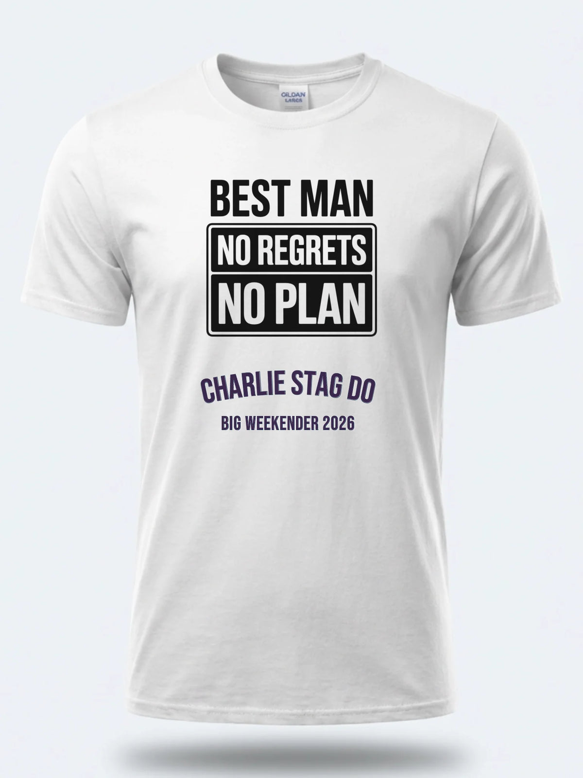 Personalised Weekender Unisex Tee — white tee, front view