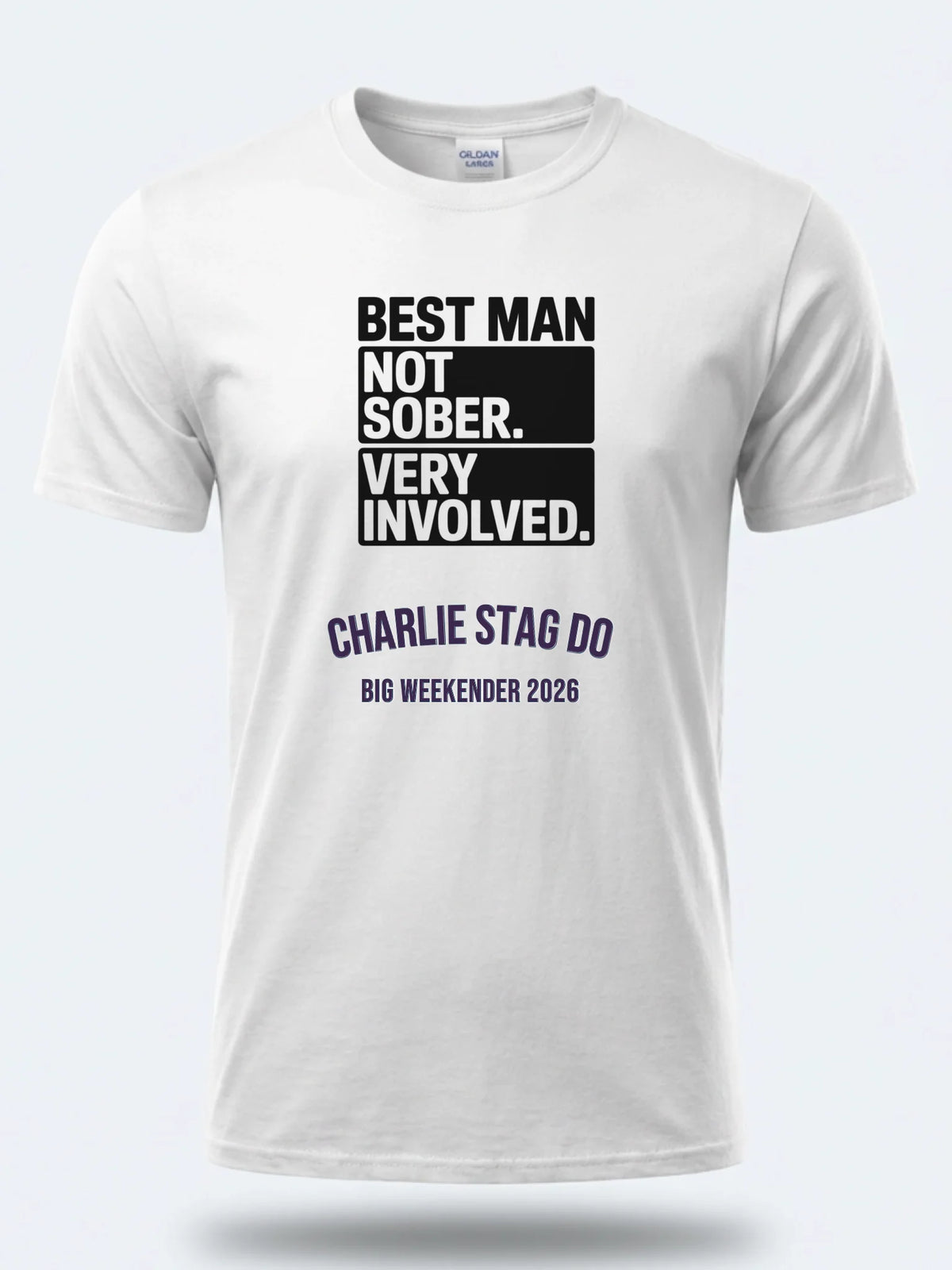 Personalised Weekender Unisex Tee — white tee, front view