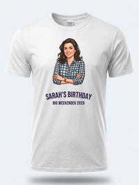 Cartoon Me Tee — Turn Your Photo Into a Custom Cartoon T-Shirt — white tee, front view