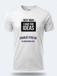 Personalised Weekender Unisex Tee — white tee, front view
